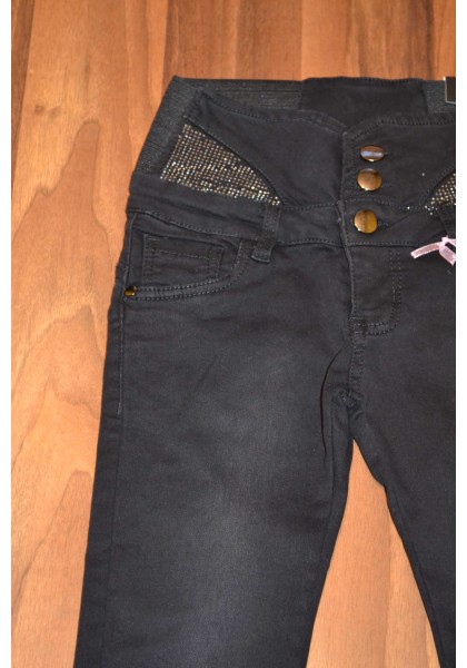 Чёрные,Джинсовые брюки Американки для девочек подростков оптом, Размеры 134-164 см .Фирма GRACE.Венгрия